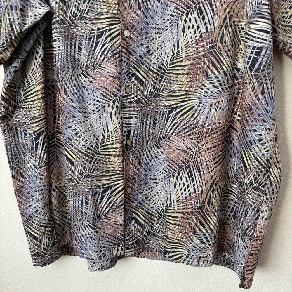 Tori Richard 2XT Hawaiin Aloha Leaf Print Cotton Lawn Shirt - Picture 5 of 11